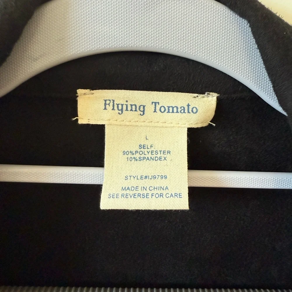 Flying Tomato Faux Suede Jacket - Black - Picture 4 of 5